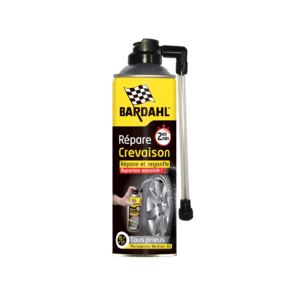Flacon de Bardahl 4940 SOS Crevaison 500ML, produit de réparation et regonflage de pneu en cas de crevaison.